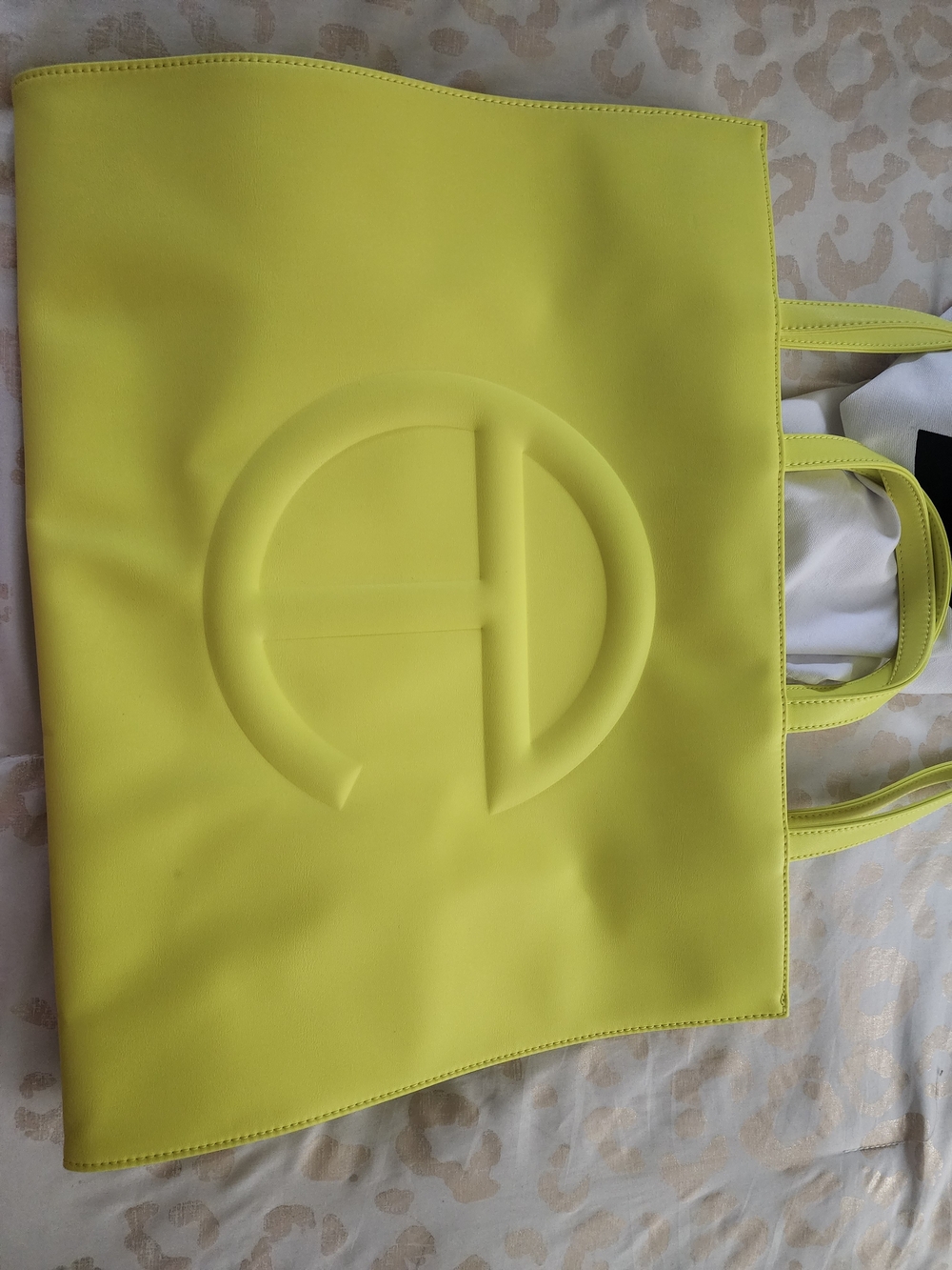 Telfar Neon Yellow Tote with Embossed Logo